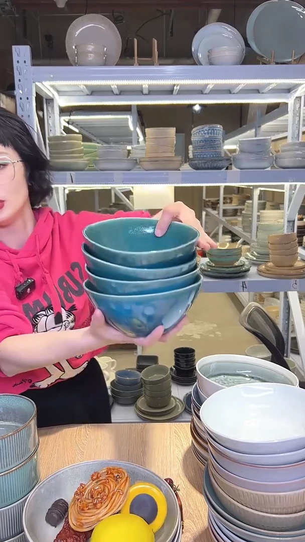 瓷158外贸尾货高温釉下彩陶瓷餐具默认微瑕