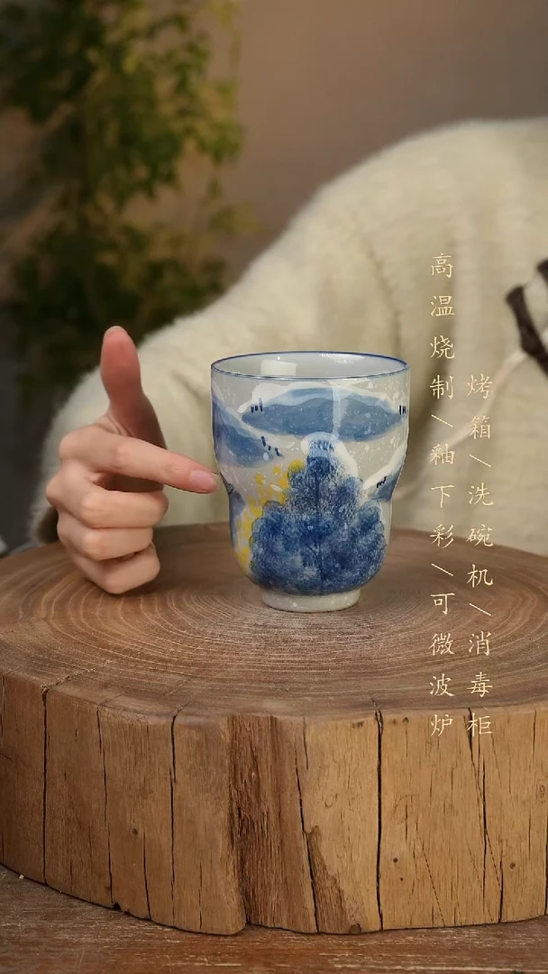 碗瓷景德镇手工手绘高温瓷釉下彩