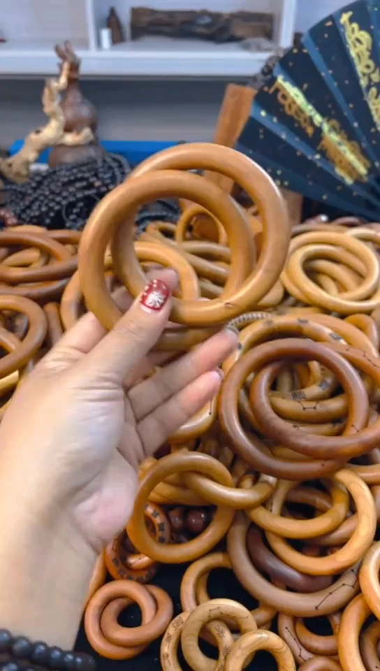 【闪购商品】枣木木雕乾坤圈65圈口微瑕一物一拍