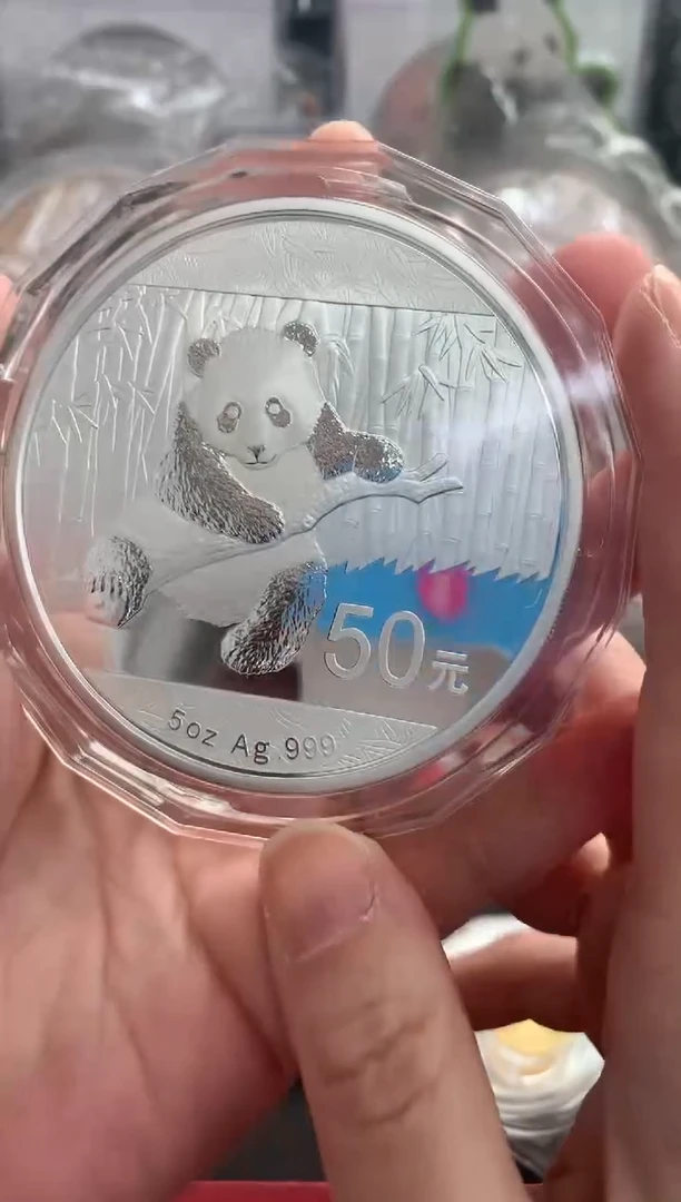 纯银2014年5盎司银猫有证无原盒
