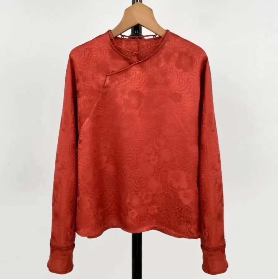 【澜亭絮絮】桑蚕丝提花上衣231038清仓