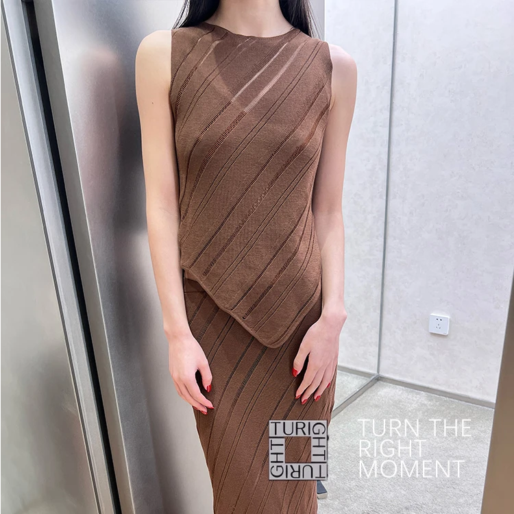 KNiiT KLUBI990 25SS设计师品牌TURIGHT买手店 镂空斜纹无袖上衣