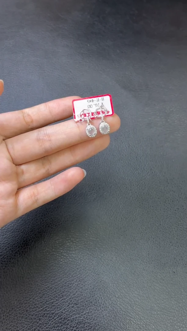 银S925镶嵌翡翠耳饰耳饰