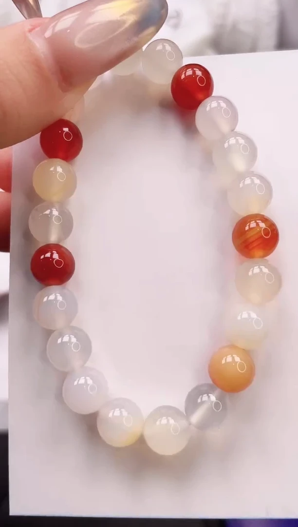 【闪购商品】石英质玉手镯未镶嵌多色八宝手串随机