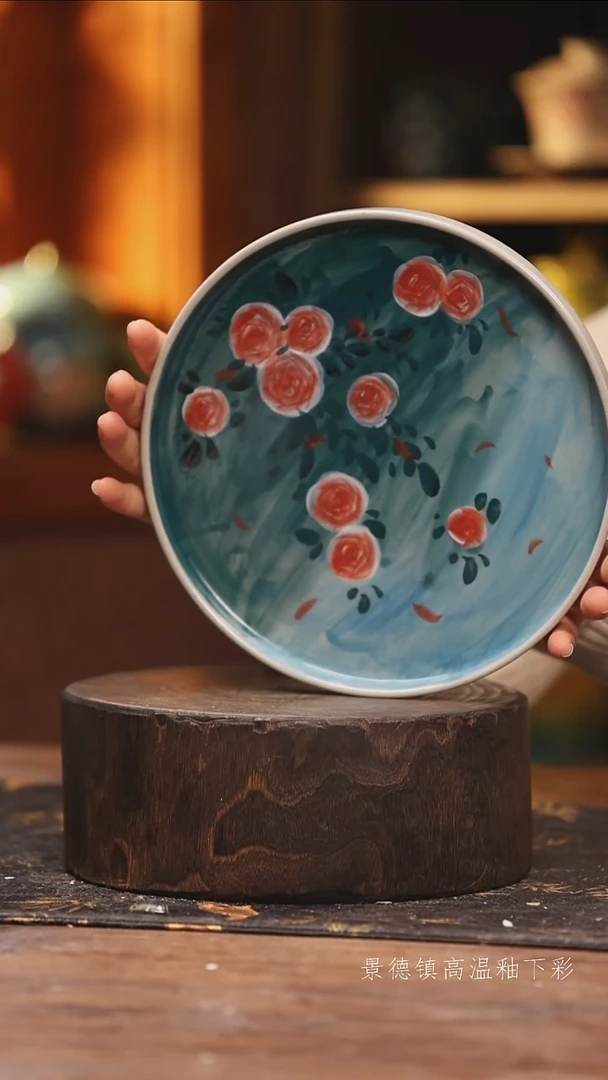 陶瓷景德镇高温釉下手绘陶瓷