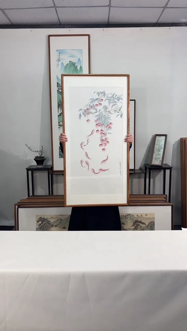国画手绘*万事顺利*62*122cm