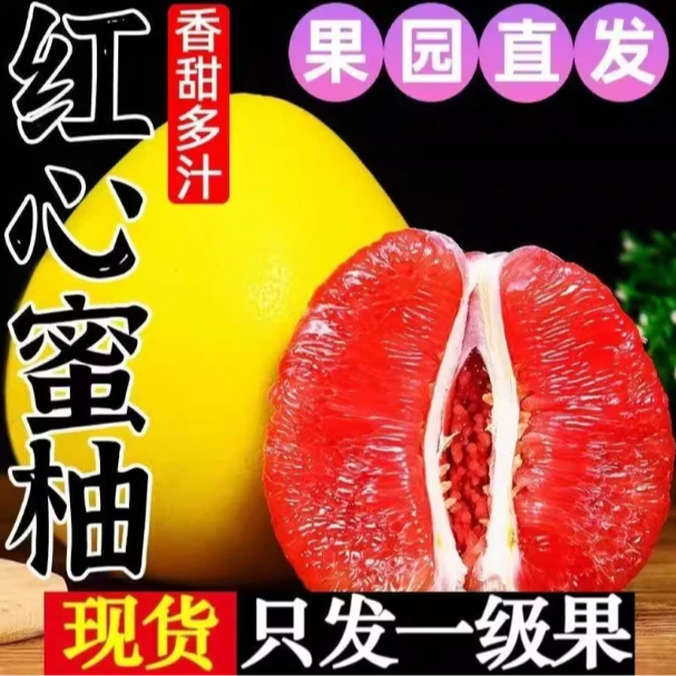 DX1福建红心柚子新鲜水果当季现摘密柚红肉柚子超甜薄皮肉厚多汁