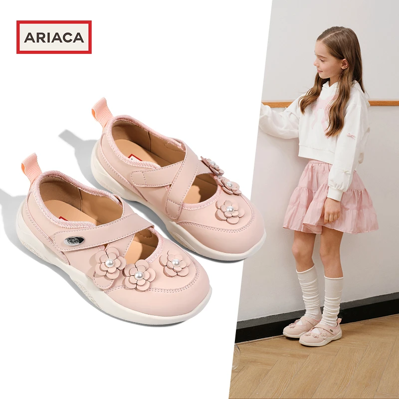 ARIACA艾芮苏女童皮鞋2025春季新款粉色小女孩公主鞋玛丽珍儿童鞋
