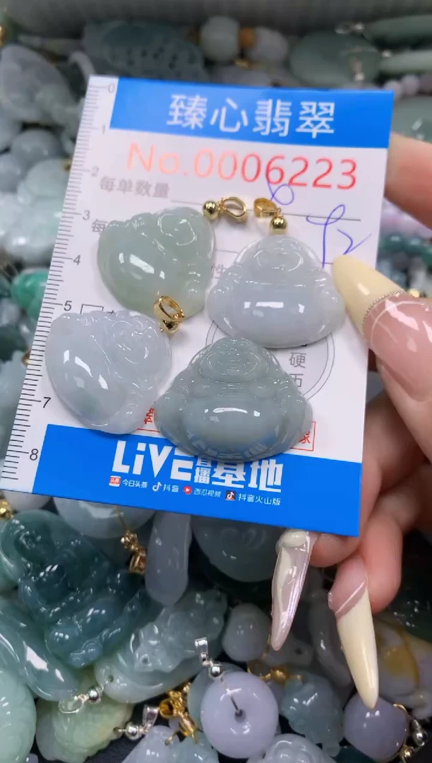 翡翠未镶嵌颈饰含绳0006223