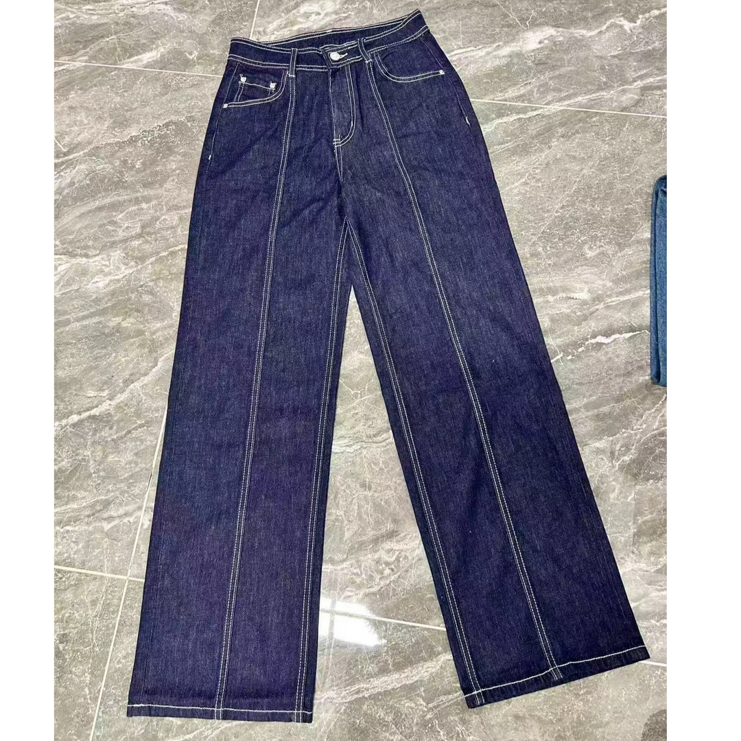 7015高腰线条百搭牛仔裤