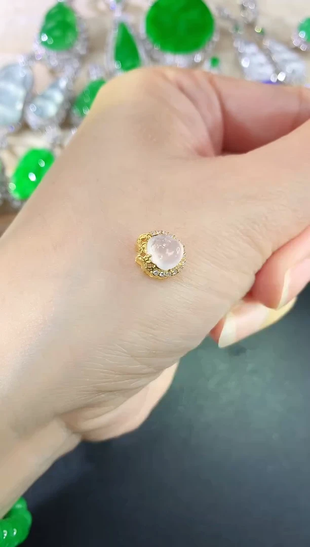 吊坠(不含链)18K金镶嵌翡翠37|1980