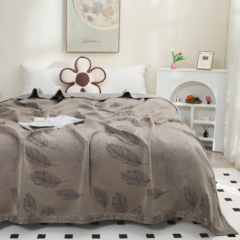 （梵曦专属 羽韵悠然）240*250亲肤柔软四季多功能通用床盖
