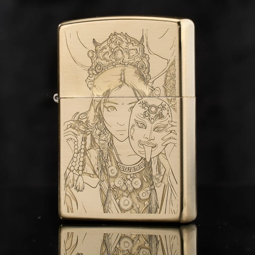 ZIPPO/之宝【黄铜扎基拉姆】煤油防风打火机圣诞送礼DYH1X1M1