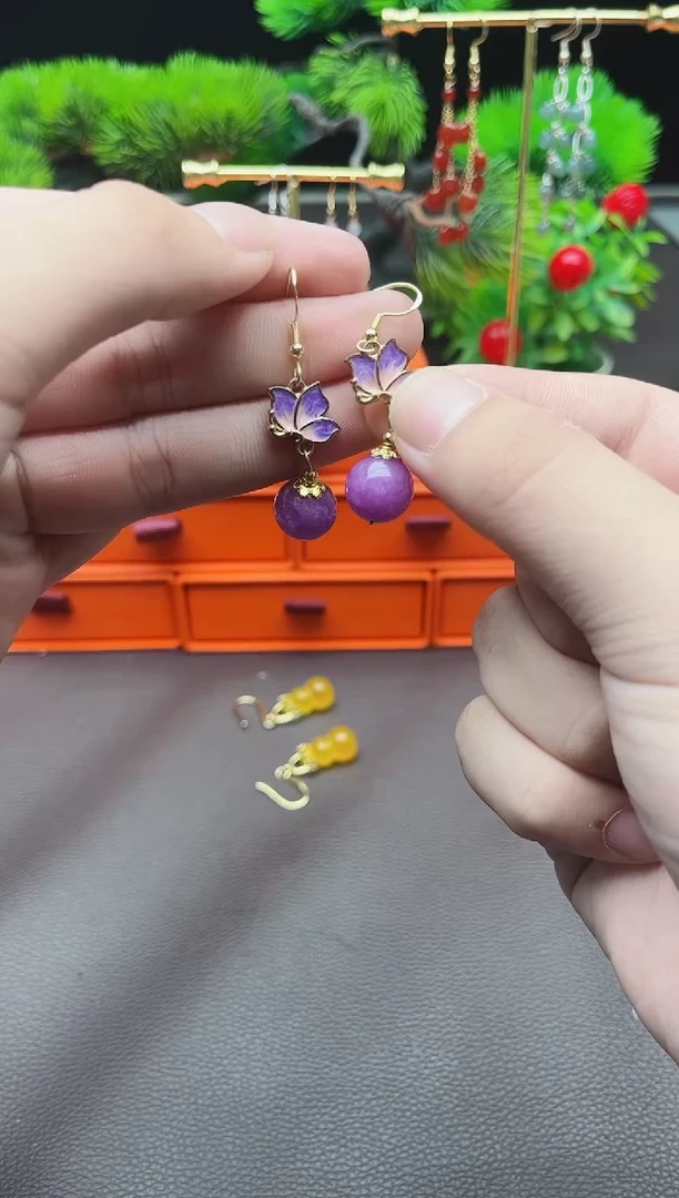 玛瑙/玉髓耳饰银S925镶嵌421