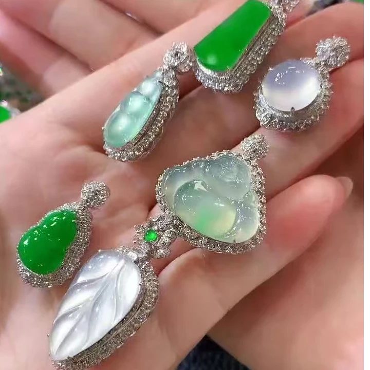 【云中意】镶嵌翡翠彩虹盘-多样性发货一件