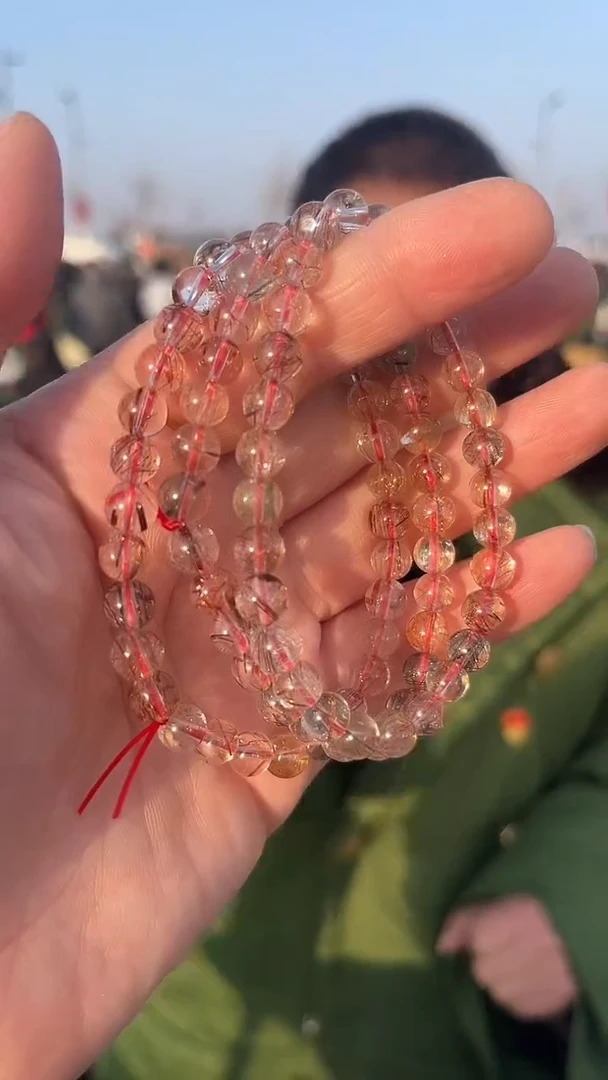 【闪购商品】发晶手链未镶嵌天然彩发晶手串多样性发一6mm
