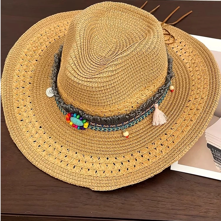 英国【轻奢】Cosp Kosp 波西米亚民族风西部牛仔草编帽出游遮阳礼帽