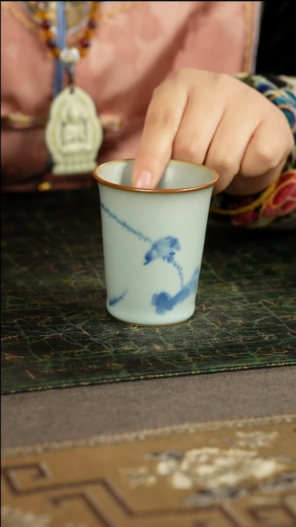 善窑厂汝窑单翠可乐杯