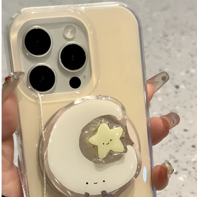 创意月亮星星磁吸支架适用iPhone16promax手机壳15Pro支架14新13