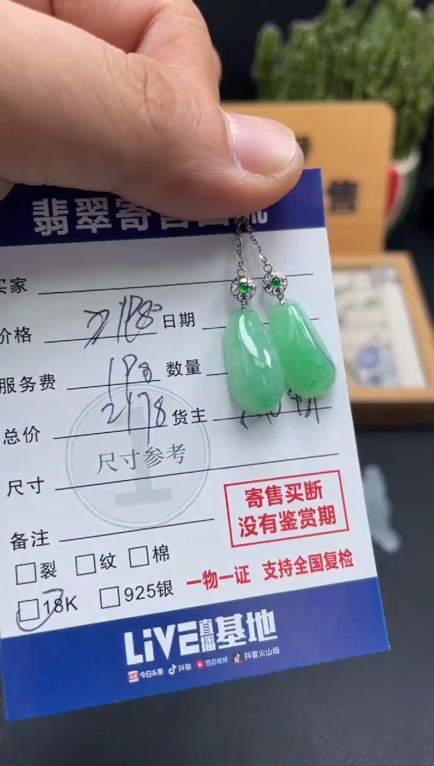 18K金镶嵌翡翠耳饰10149262