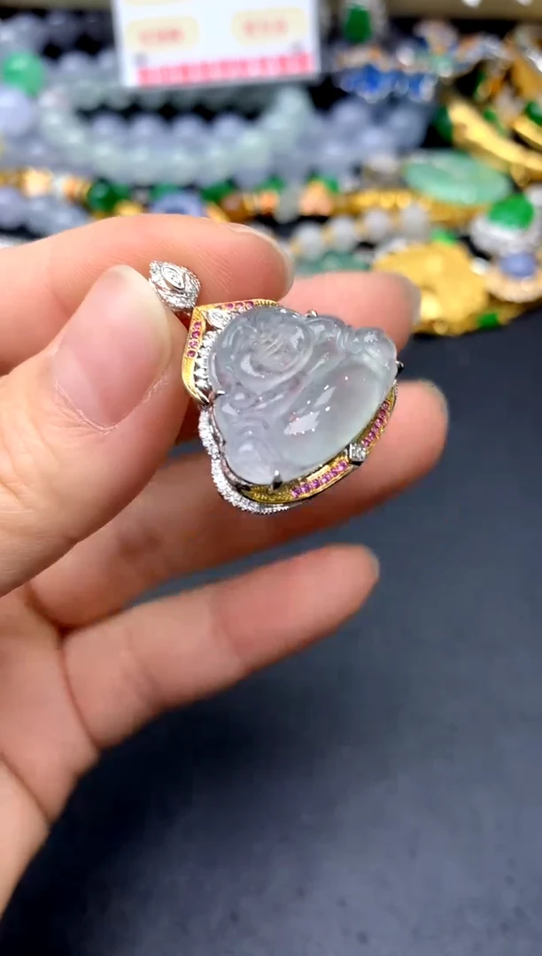 颈饰18K金镶嵌翡翠288 -中国好珍宝