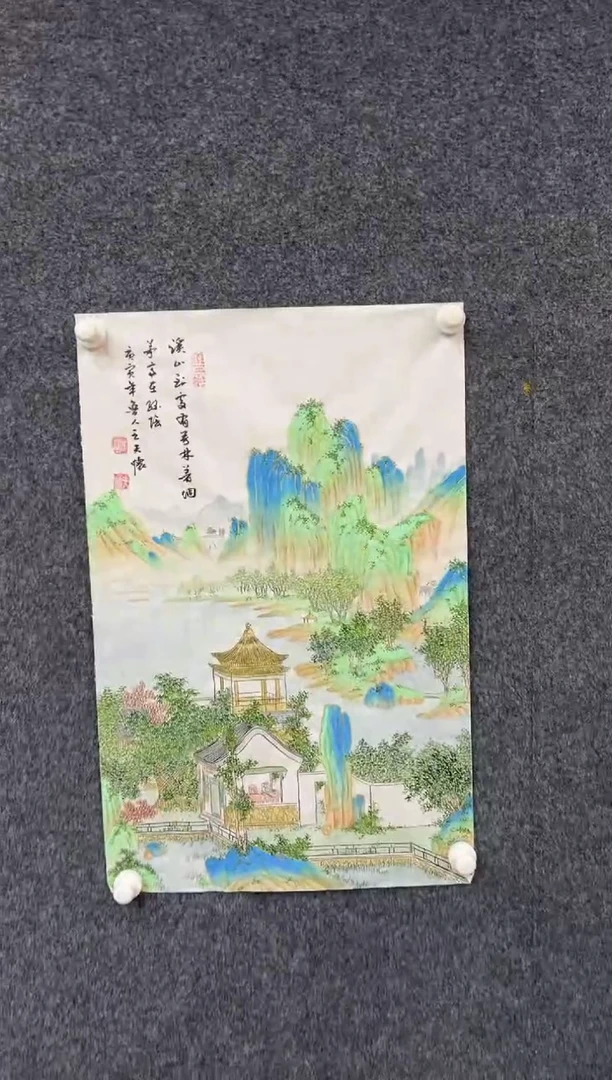 【闪购商品】国画1.17-王夫怀-四尺三开界画-001