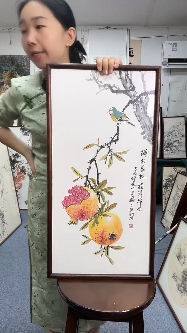 国画35*68实木画框京东包邮手绘