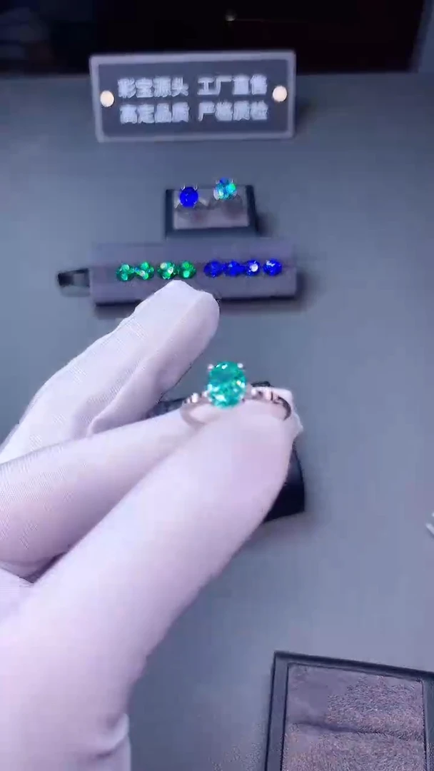 银S925镶嵌戒指碧玺..