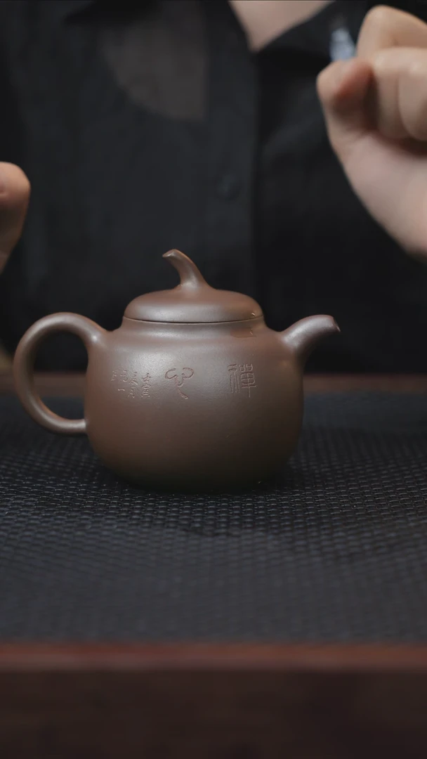 茶壶紫砂九孔柴烧精品茶具6.9-019