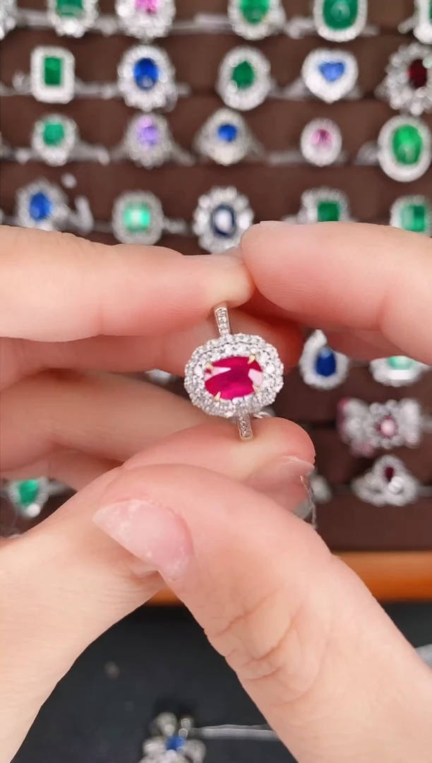 【闪购商品】红宝石18K金戒指18K金镶嵌0.72克拉