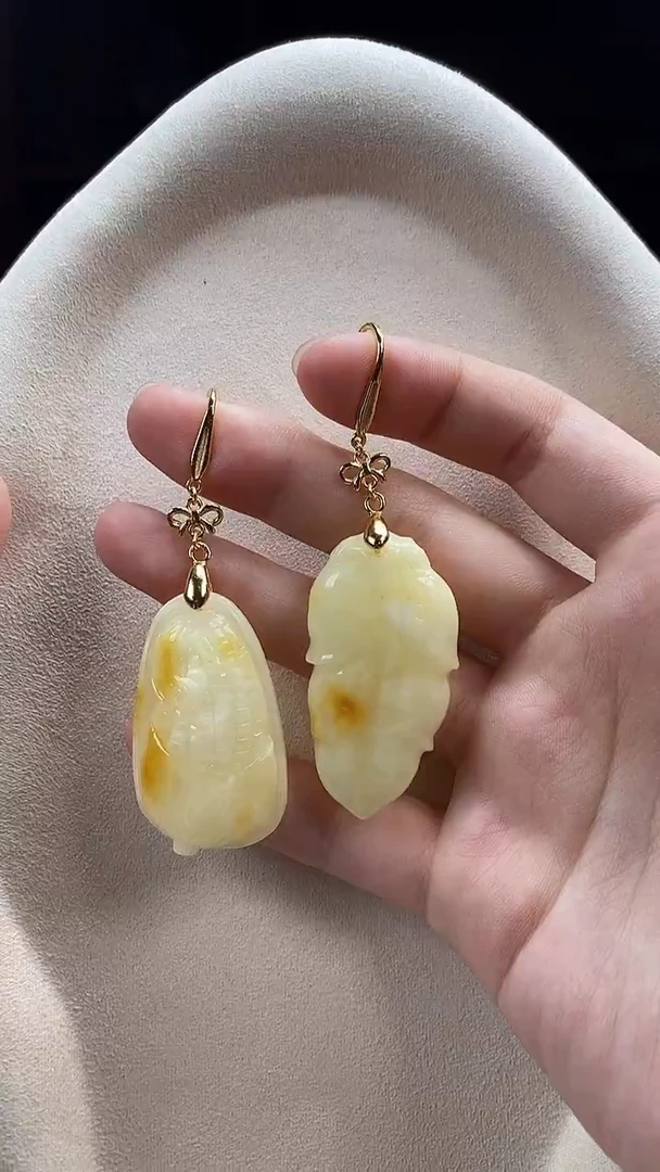 琥珀颈饰未镶嵌耳环