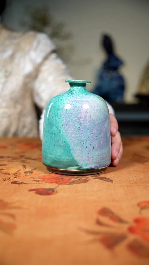 原矿石钧瓷茶器摆件