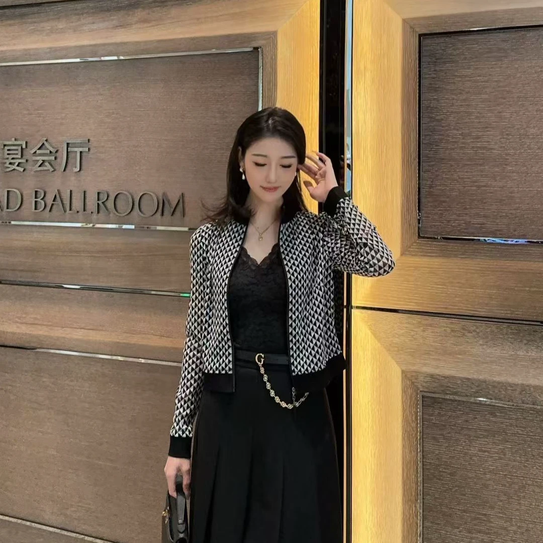 GIRDEAR/哥弟【蒙德里安】小众设计感显瘦菱形格纹纱衣外套140009