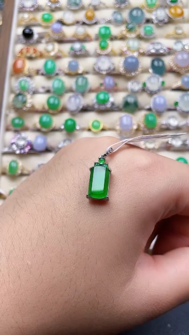 颈饰银S925镶嵌翡翠145