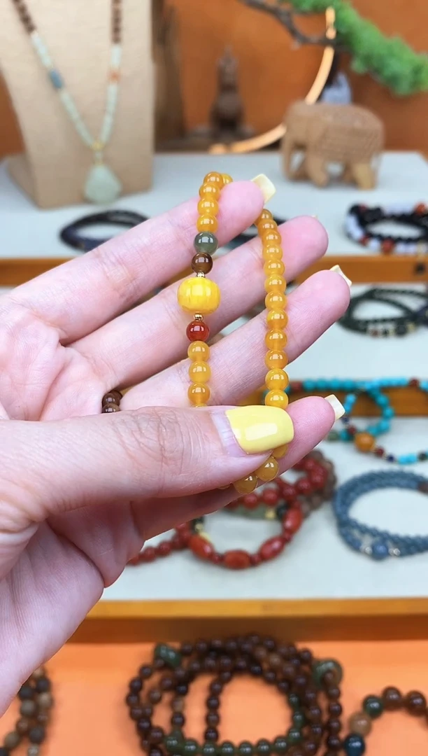 未镶嵌蜜蜡手链05老蜡单圈手串