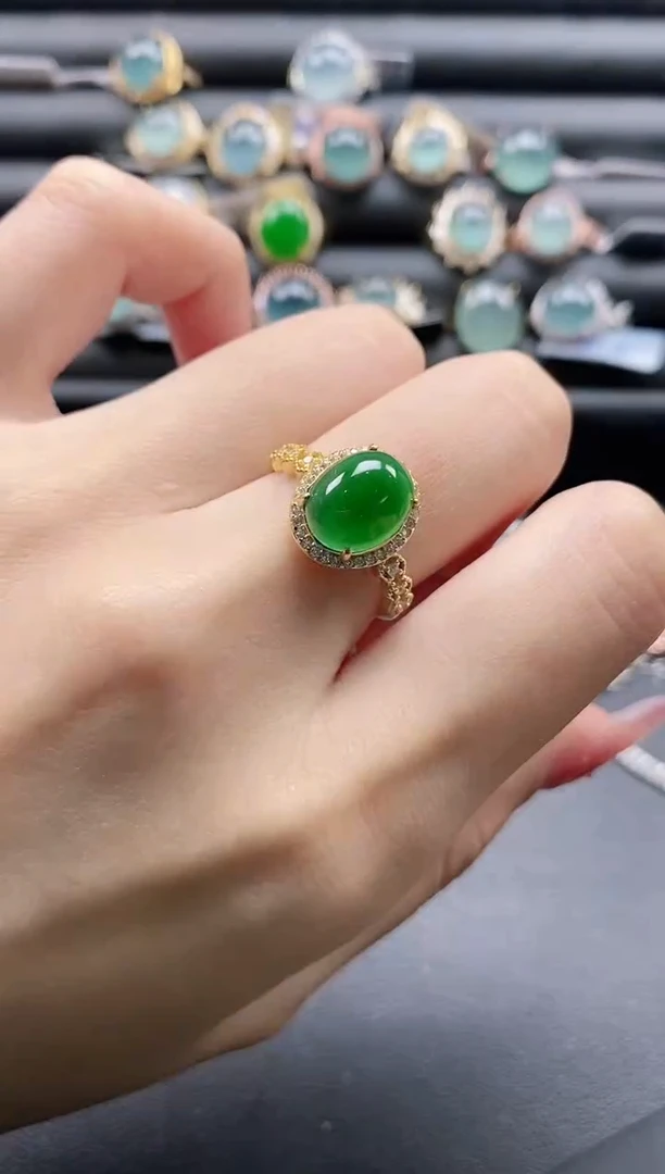 【闪购商品】翡翠戒指银S925镶嵌1111