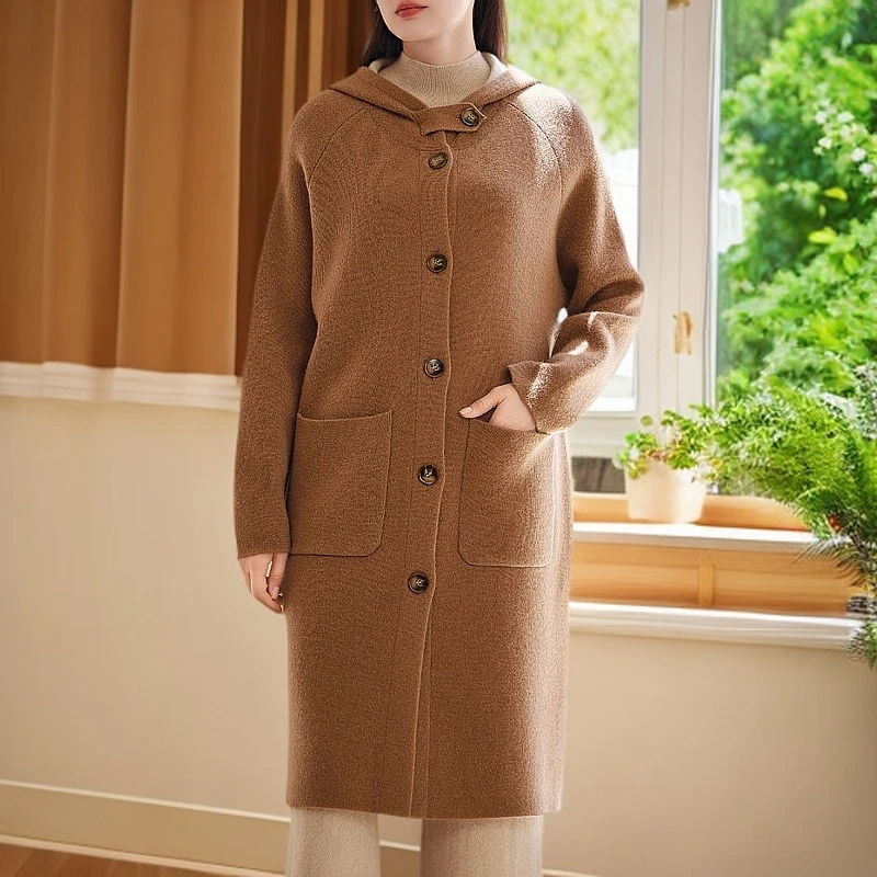 100%纯山羊绒潮牌时尚重工气质柔软高端奢华女士羊绒大衣！86633