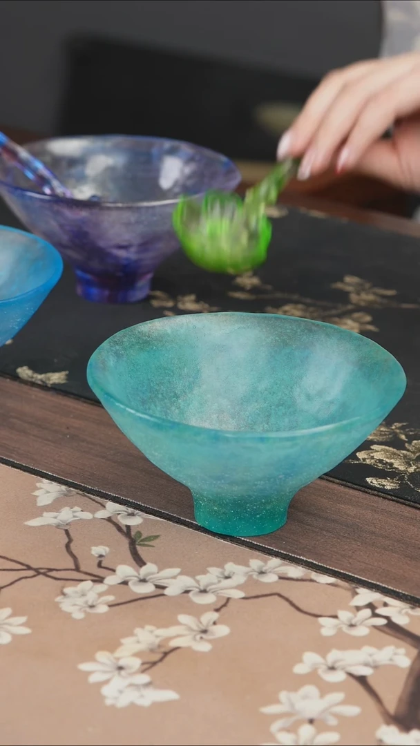 手工艺品琉璃海盐蓝建盏