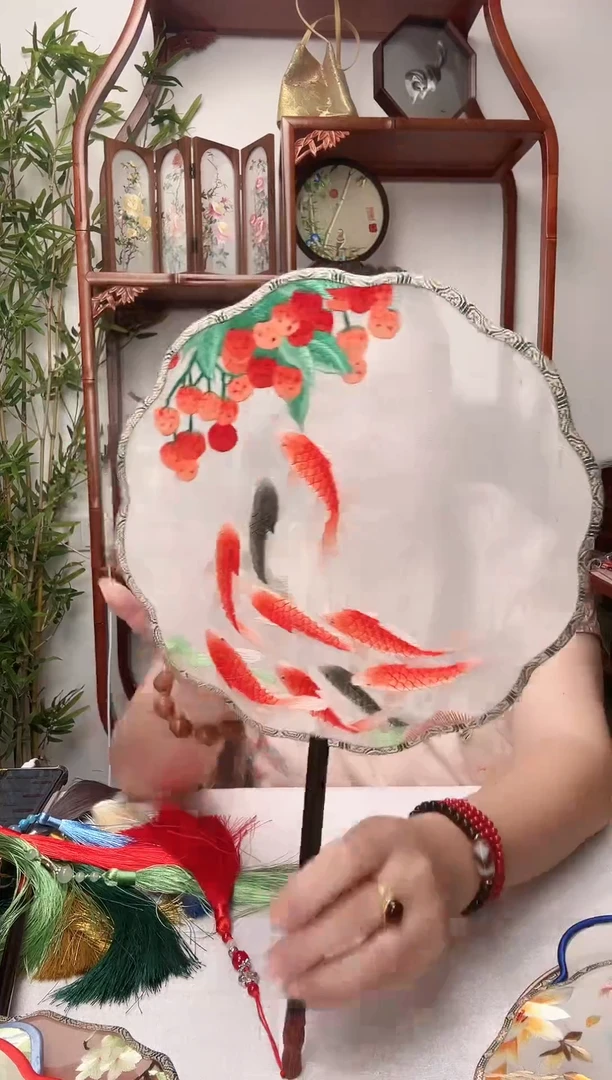 刺绣团扇-双面绣花