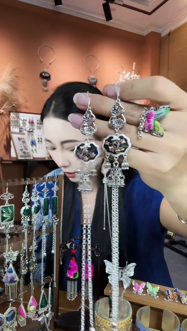 刺绣纯手工民族风耳环