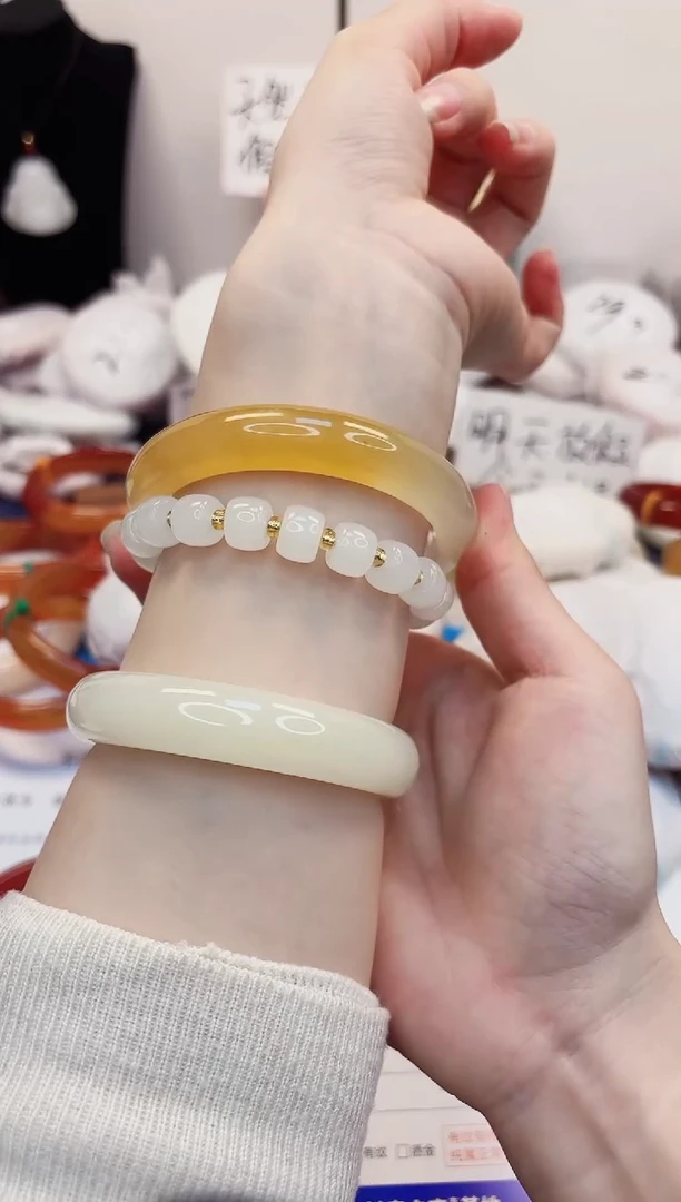 【闪购商品】石英质玉手镯未镶嵌187-财气镯-圈口59