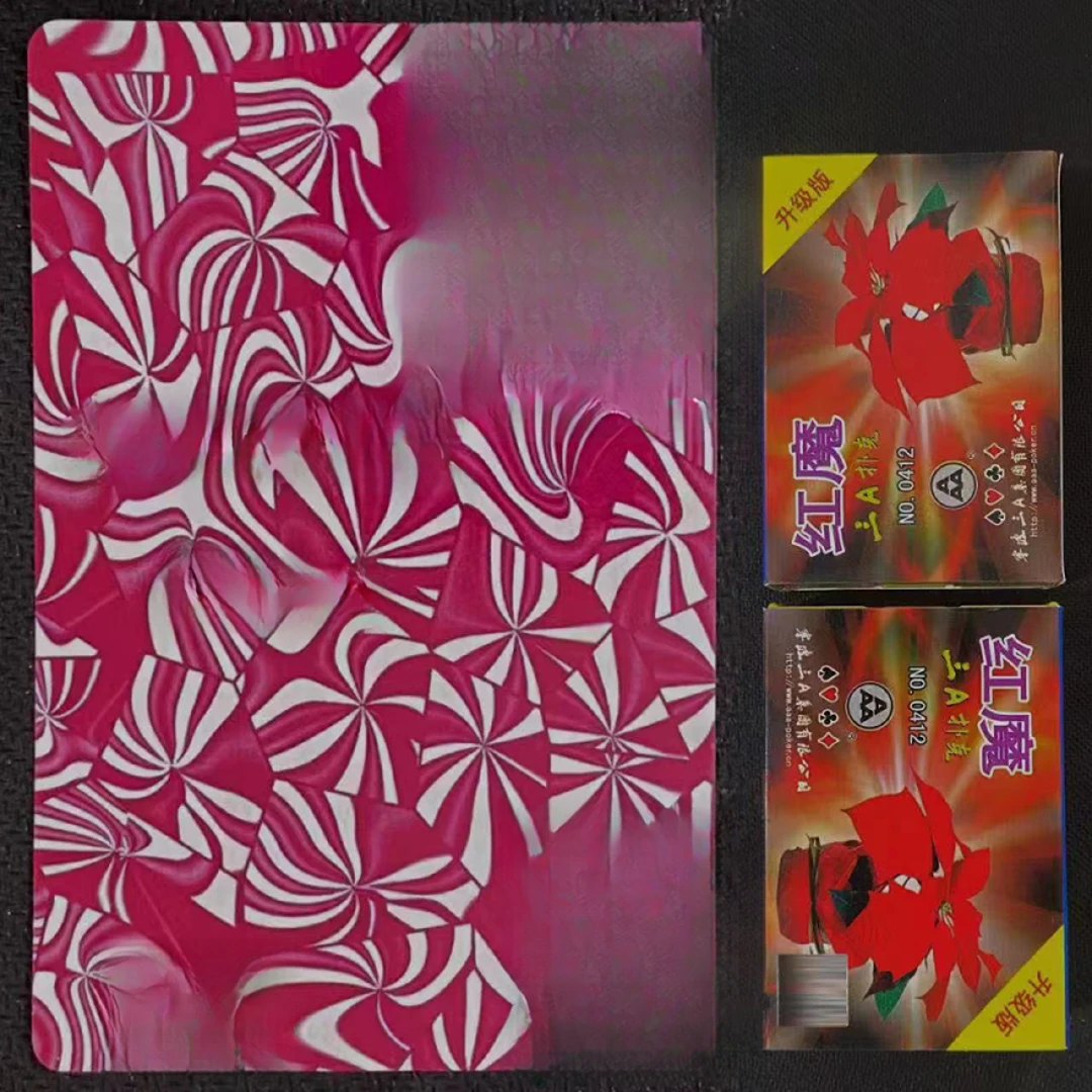 原厂3A红魔0412型号背面花色棋牌室专用加硬扑克牌高品质可定制