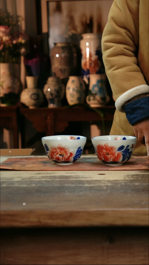 【闪购商品】瓷片景德镇纯手工釉下彩精品花瓶