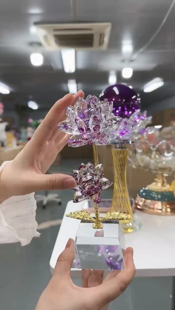 花间集水晶琉璃摆设    莲花