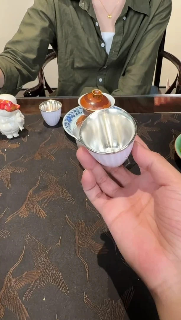 --瓷包银粉杯-----