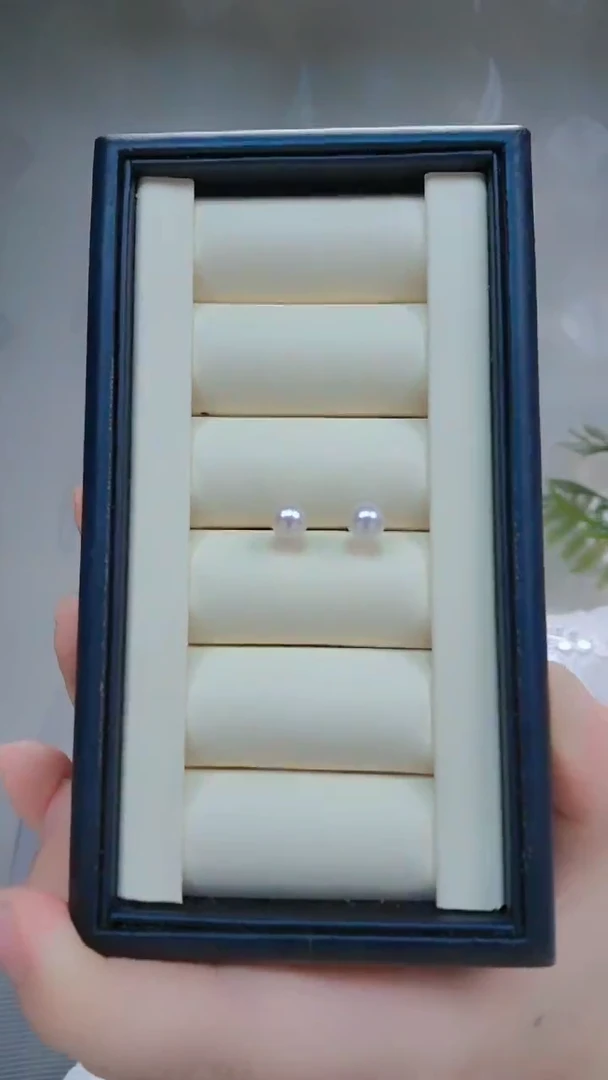 银S925镶嵌淡水珍珠耳饰爱迪生空姐高亮耳钉