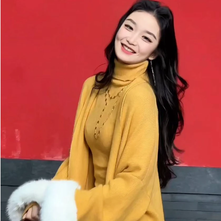 百亿【冬日温暖】极简针织长外套➕长袖连衣裙两件套干净气质