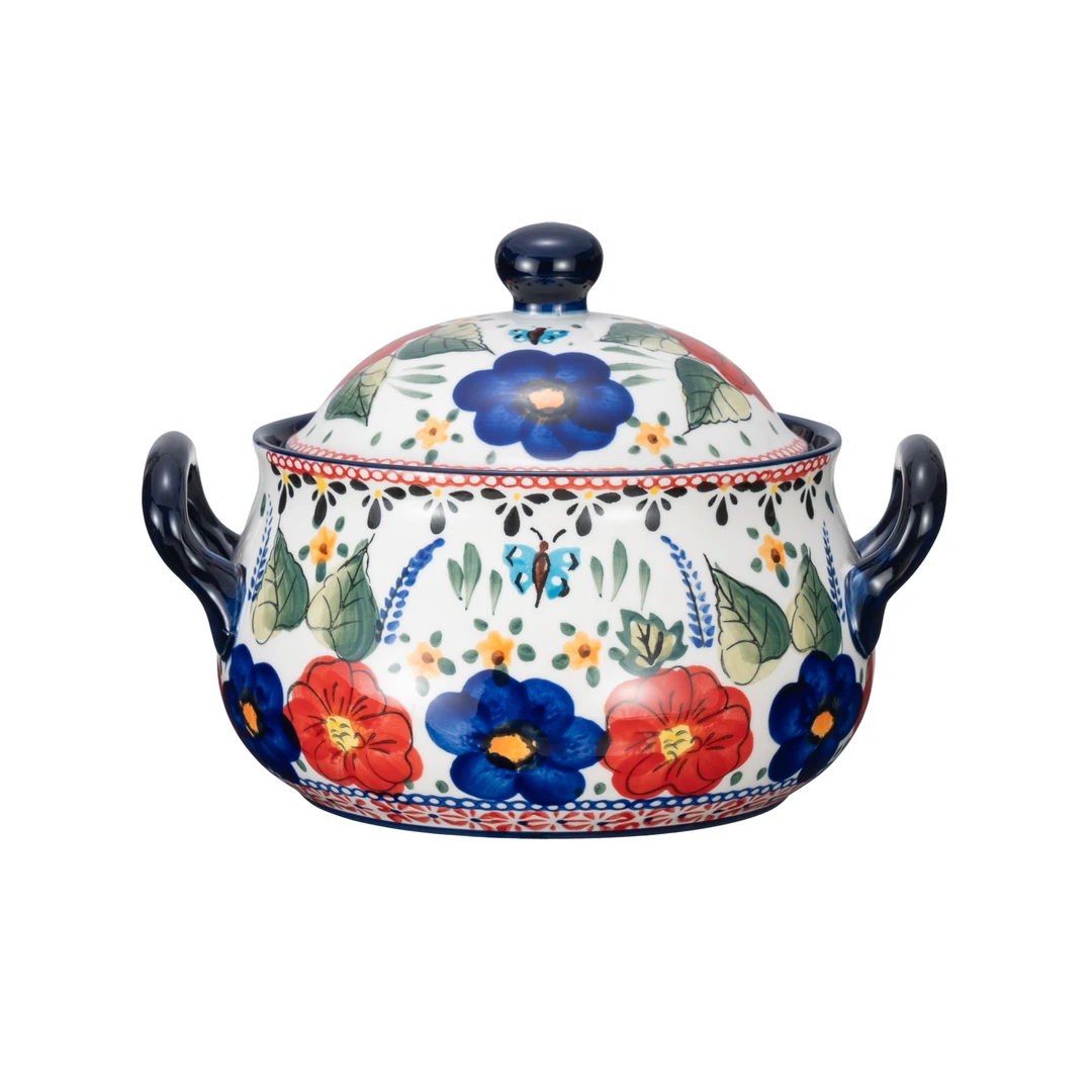 【泡芙专属】西里西亚手绘西里西亚（红凤尾）-双耳泡面碗