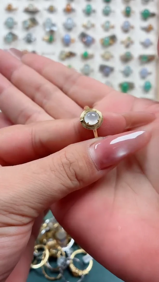 银S925镶嵌戒指翡翠.