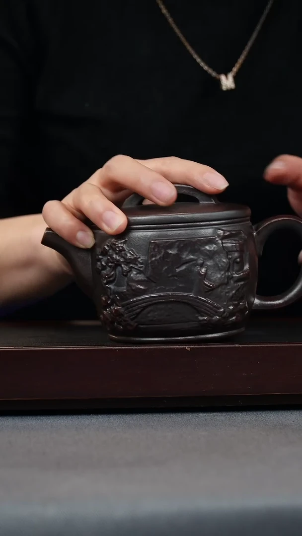 【闪购商品】紫砂茶壶铁血红砂 汉瓦 底部千手观音